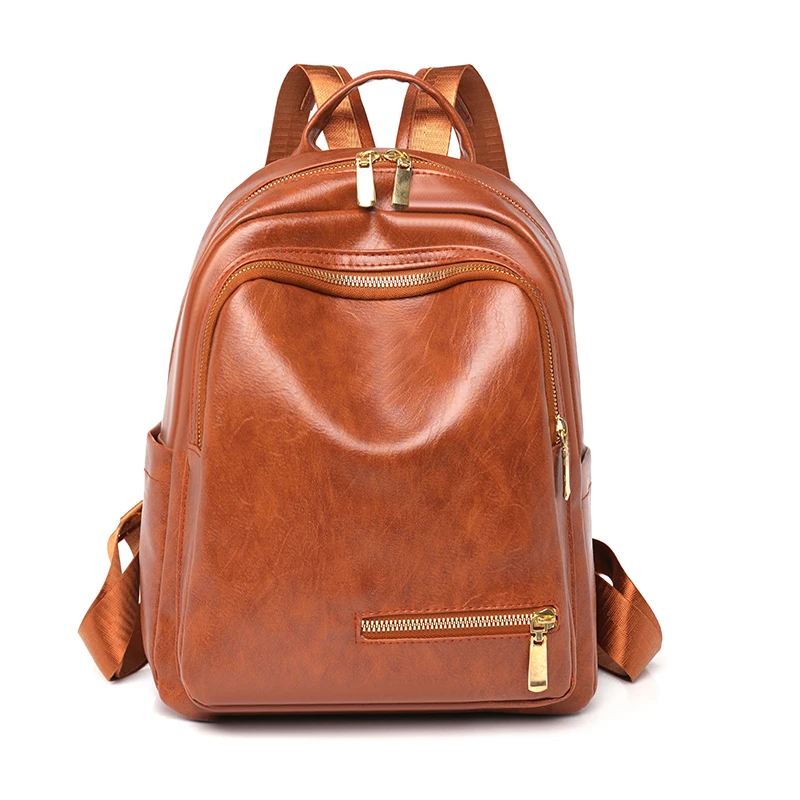 

Leather School Bag Women's Backpack for Girls Anti-Theft Women Backpacks Large Capacity Leather Female Backpack Woman