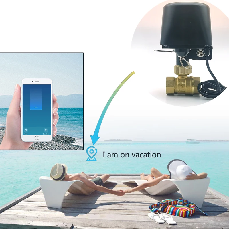 Водяной клапан Tuya Wi-Fi или Zigbee, запорный шаровой клапан, таймер, садовый умный контроллер крана, поддержка SmartLife, Alexa Google Assistant (art.: 3920cf4536121) - 3920cf4536121