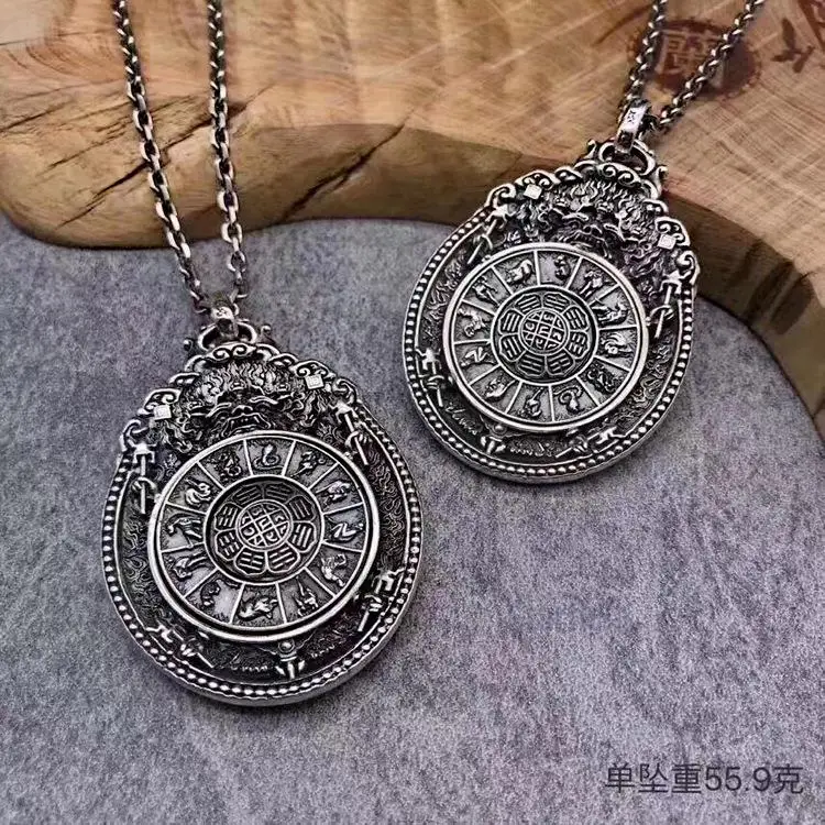 

S925 pure silver ornaments celebrity gossip pendant necklace silver ancient fashion jewelry