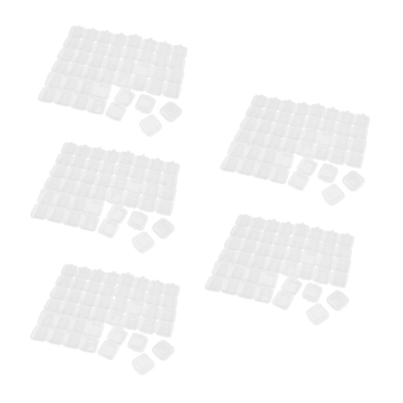 

120 шт., маленькие прозрачные пластиковые контейнеры для хранения бусин с откидной крышкой для хранения мелких предметов