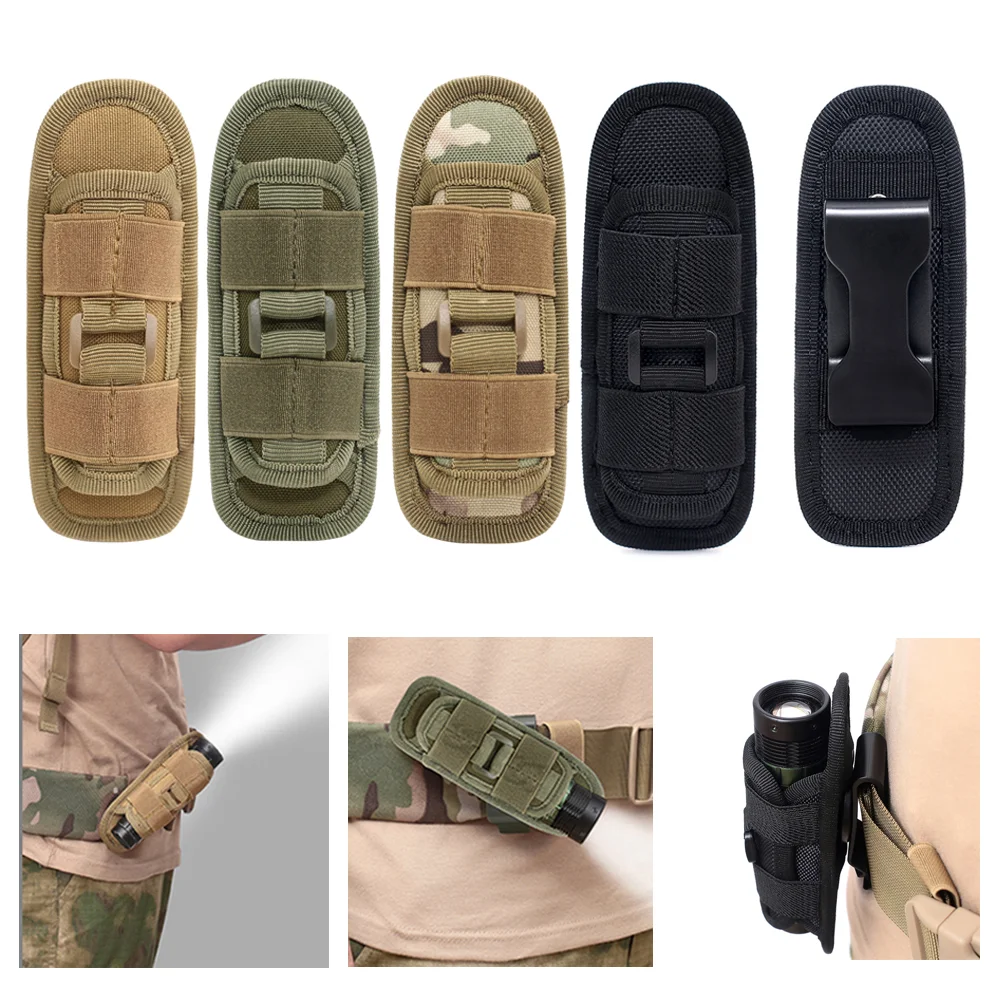 

Tactical Flashlight Pouch Holster 360 Degrees Rotatable Molle Torch Case for Belt Torch Cover Hunting Lighting Survival Kits