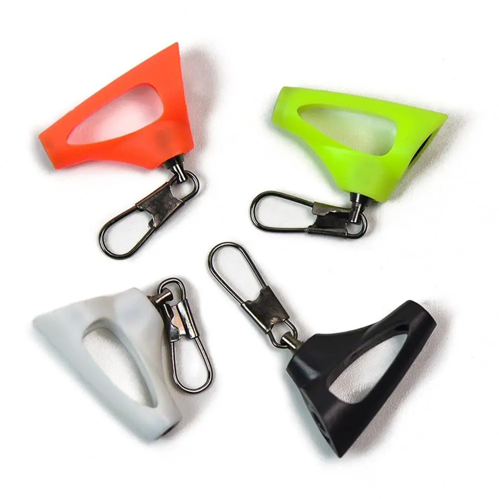 

4pcs New Saltwater Stable 4 colors Balance Clear Snap Fishing Sinker Slip Clip Hook Plastic Head Swivel With Hooked