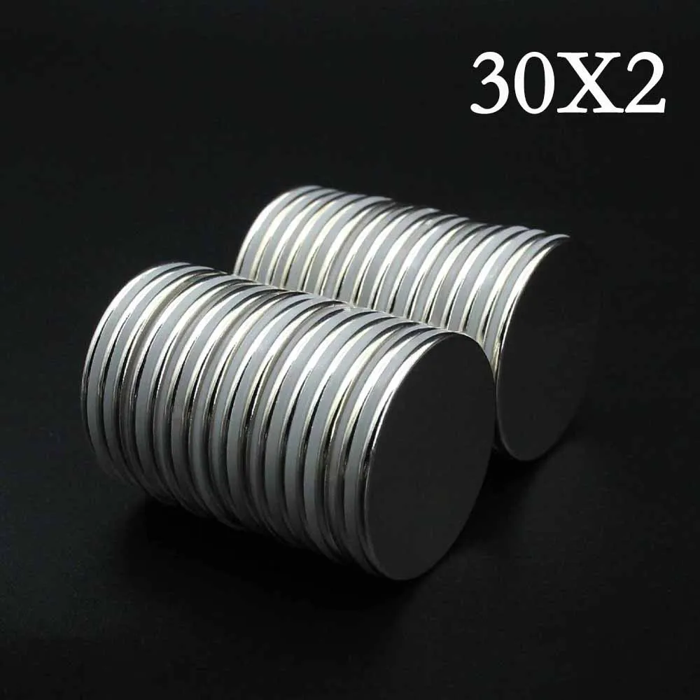 

10/15/20/25/30 Pcs Round Magnets 30x2 Neodymium Magnet 30mm x 2mm N35 NdFeB Super Powerful Strong Permanent Magnetic imanes Disc