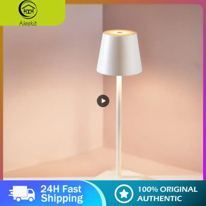 

LED Desk Lamp Aluminum Alloy Waterproof Touch Dimming Rechargeable Metal Table Lamps For Bar Living Room Reading Book Lighting
