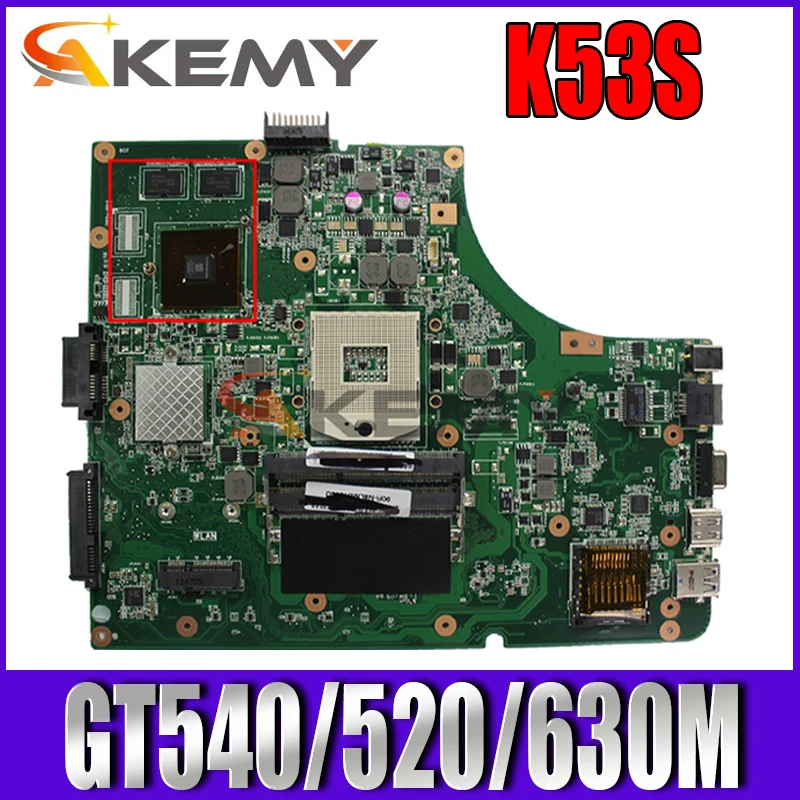 

K53SV Laptop motherboard For Asus K53SV K53SD K53SJ K53SM K53SC K53S X53S A53S mainboard GT540M GT520M GT630M