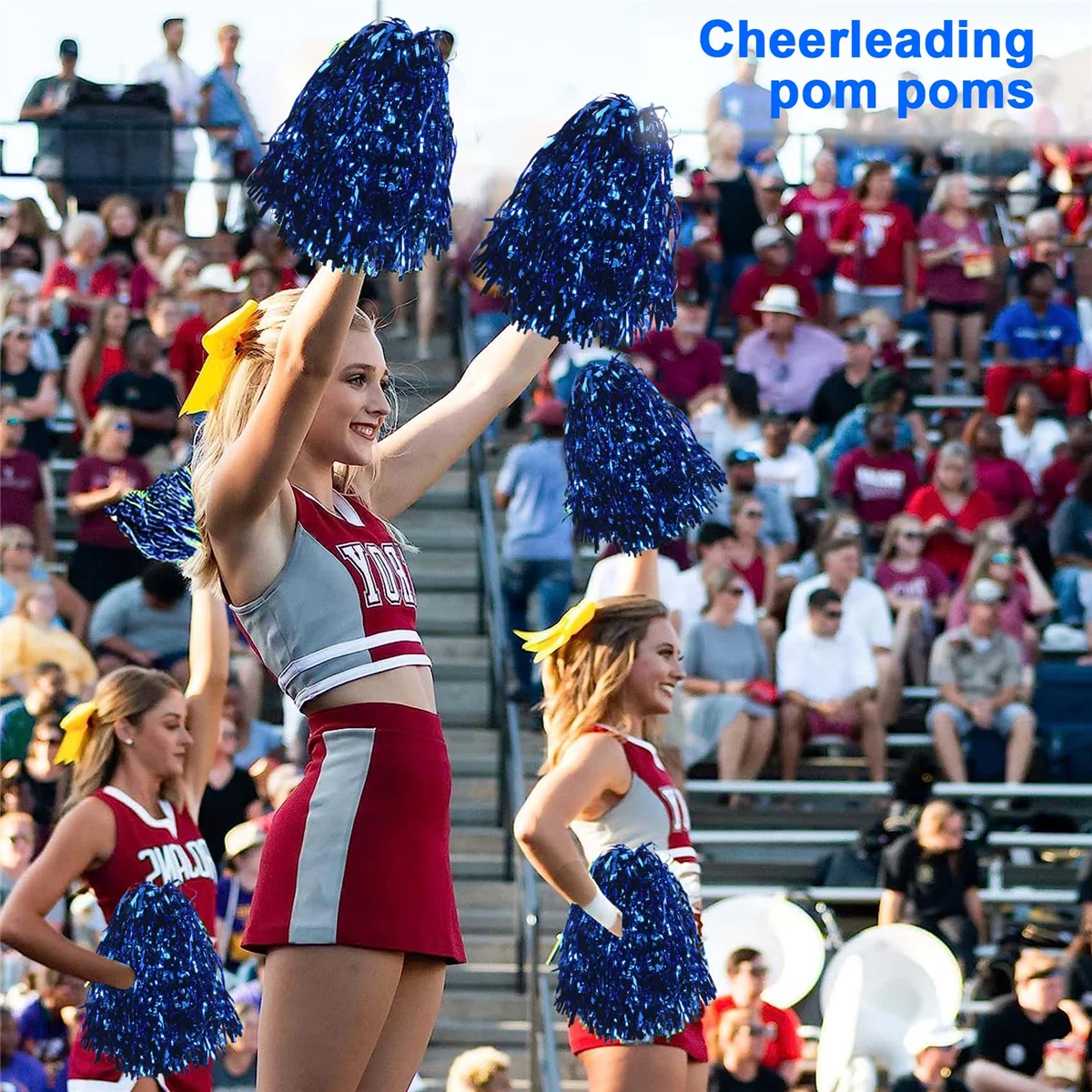 24 шт. помпоны для черлидинга из металлической фольги с пластиковой ручкой