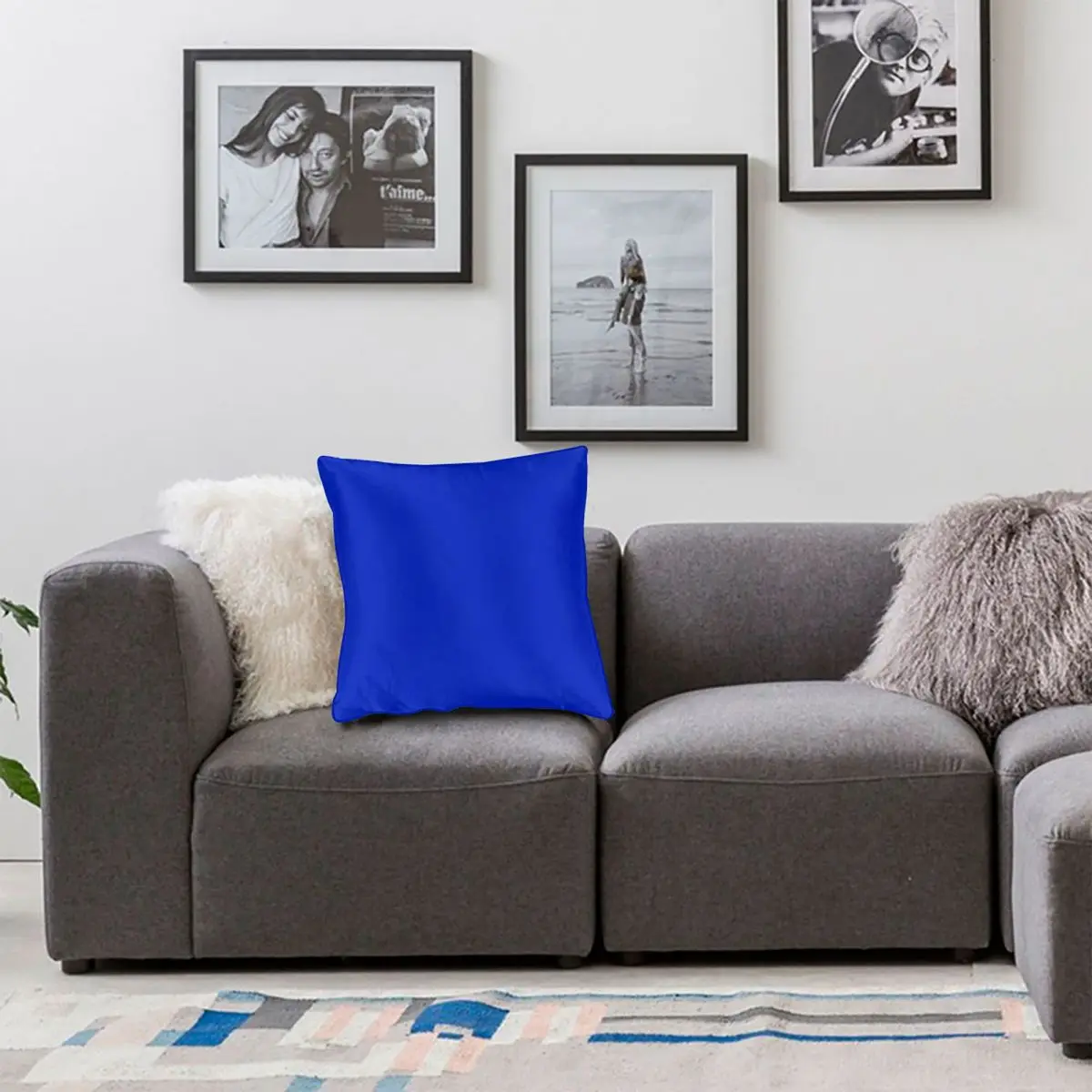 Cheapest Solid Deep Cobalt Blue Color Square Pillowcase Polyester Linen Velvet Decor Room Cushion Cover 45x45 images - 6