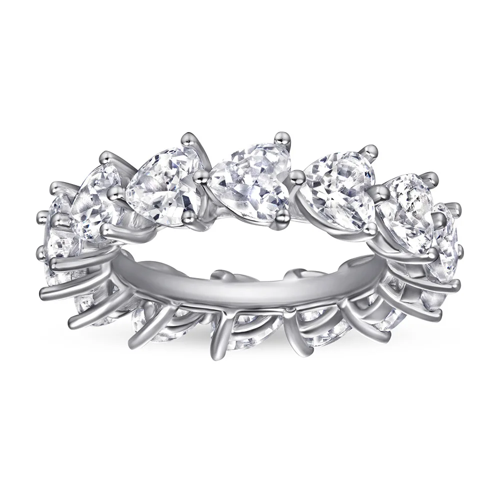 

Ring s925 sterling silver ring full circle zircon love female design sense niche rose gold