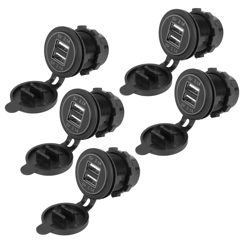 

5X 5V 4.2A двойное зарядное устройство USB для 12V 24V Автомобильный мотоцикл (синий)