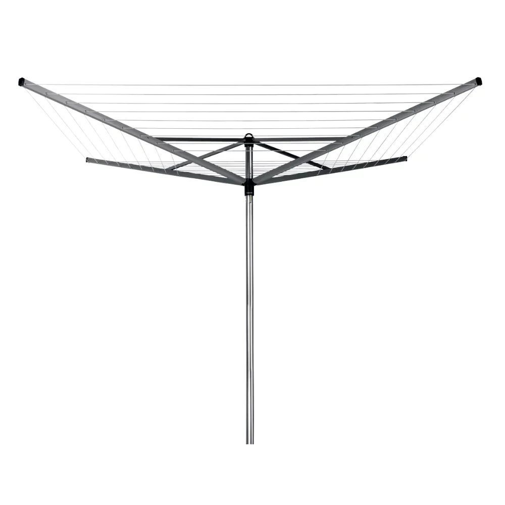 

Topspinner 164 ft Outdoor Metal Clothes Drying Rack, Ground Spike, Metallic Gray