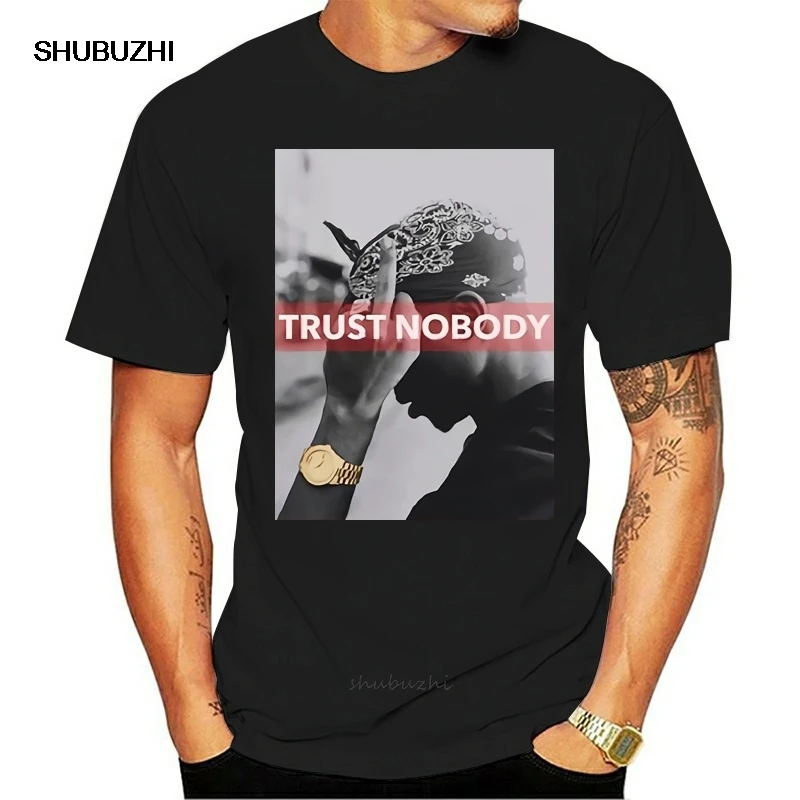 

Mens T Shirts Fashion 2PAC TRUST NOBODY TUPAC Shakur male brand teeshirt men summer cotton t shirt