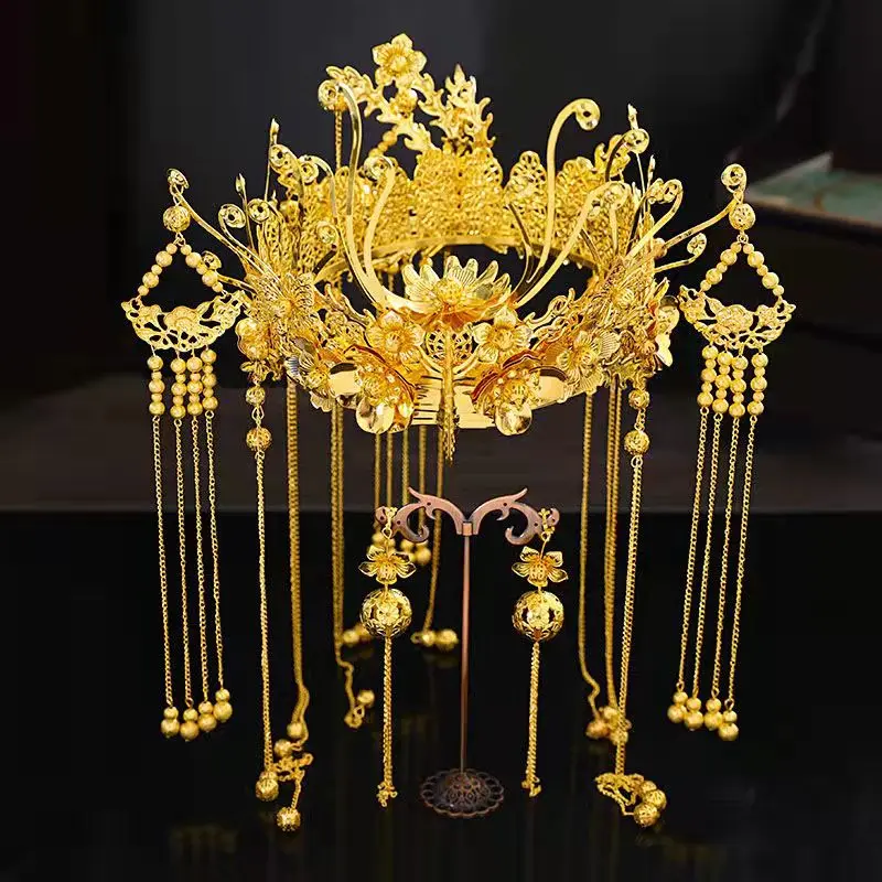 Роскошные золотые короны невесты с Фениксом для женщин свадебная Королевская