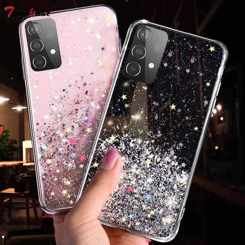 

Silver Foil Bling Glitter Case For Samsung Galaxy A01 A02S A11 A21 A21S A31 A41 A51 A71 A12 A32 A42 A52 A72 5G Silicone Cover