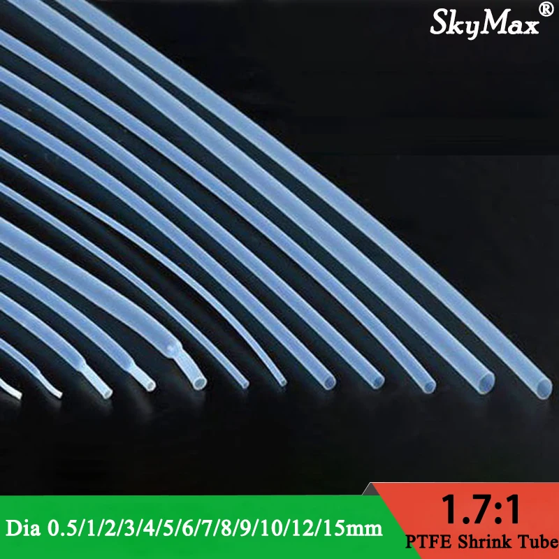 BOM- 240 м, диаметр 3 мм, термоусадочная трубка из ПТФЭ, коэффициент усадки 1,7: 1, 600 градусов Цельсия, высокотемпературная трубка, в, полупрозрачная