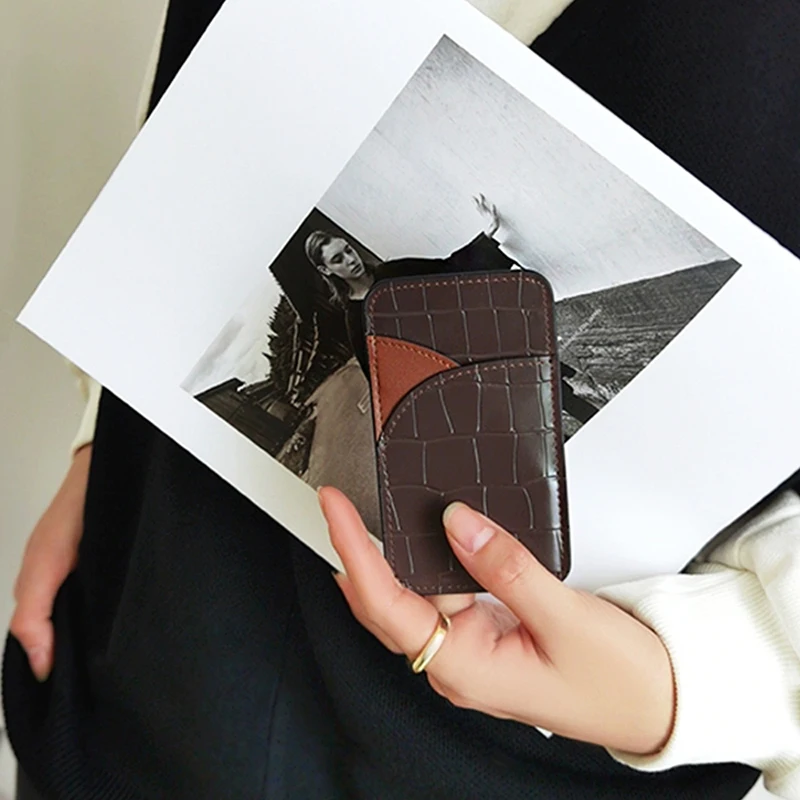 Винтажный держатель для карт из натуральной кожи крокодиловая кожа ретро модная