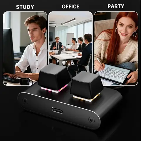 2-клавишная проводная клавиатура, мини-механическая клавиатура для одной руки, многофункциональная клавиатура с алюминиевым корпусом для компьютерной графики, киберспорта