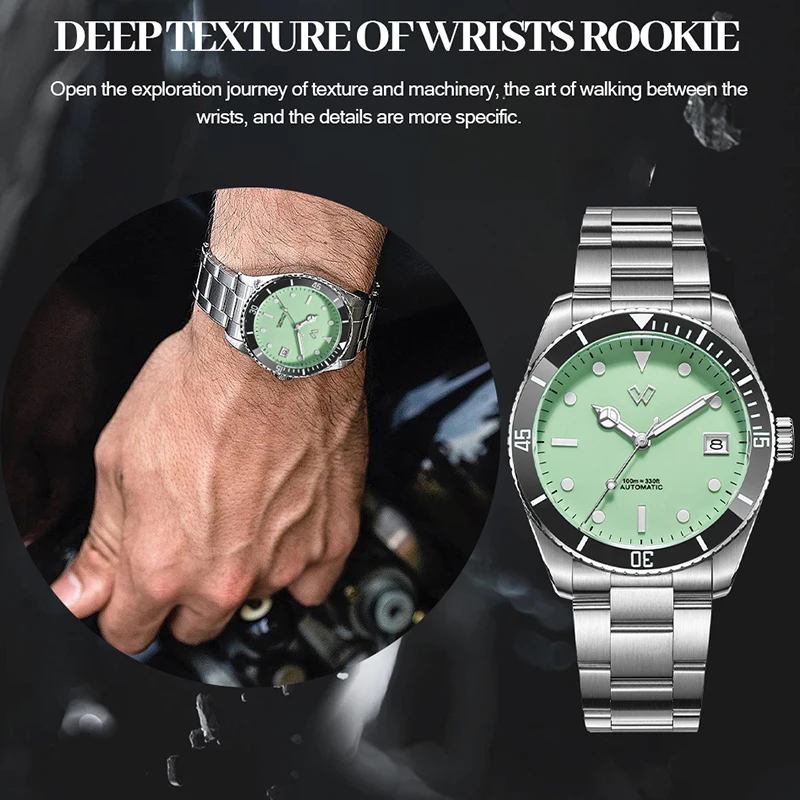 Часы Winson для дайвинга суперъяркие импортные механические часы