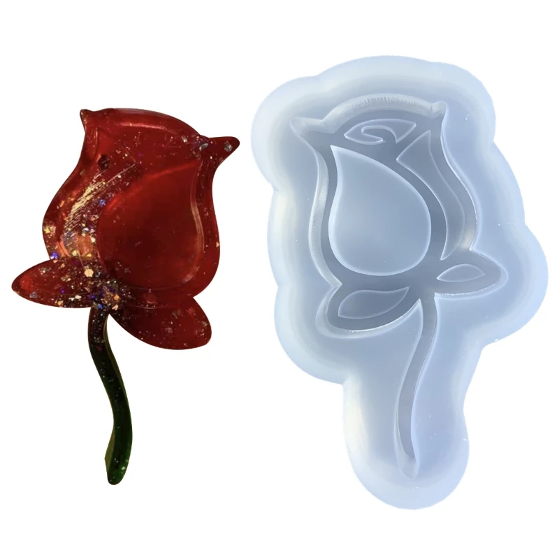 

Блестящая Глянцевая силиконовая форма R3MC для украшения розы, цветочное украшение, форма для брелока, сделай сам, подвеска, ювелирные изделия, формы для рукоделия из эпоксидной смолы