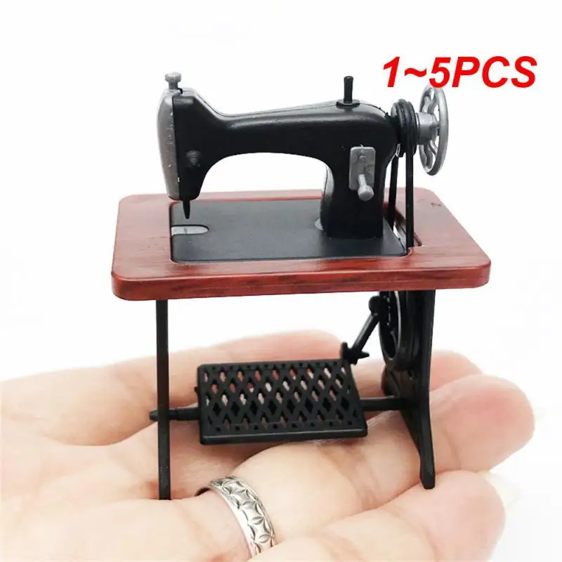 

1~5PCS Miniature Furniture Kids Dollhouse Decor Wooden Sewing Machine with Thread Scissors Accessories for Dolls House Toys for
