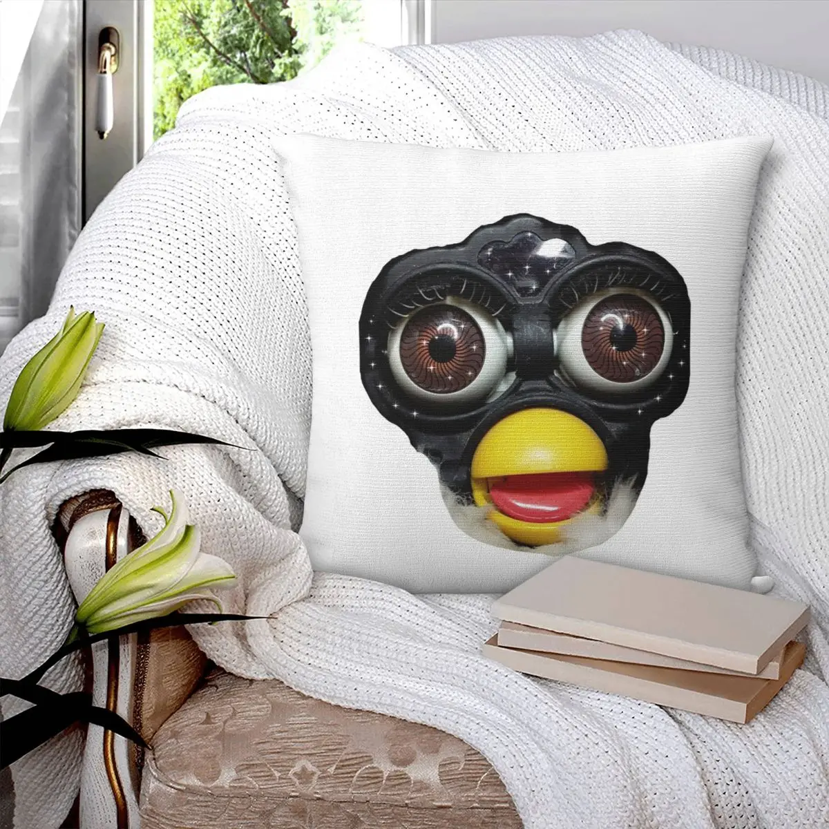 Фото Квадратная наволочка Furby Face, наволочка, наволочка для дома, спальни, автомобиля №1