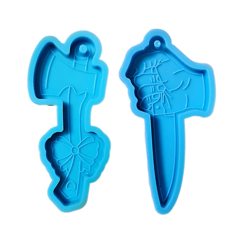 

Axe Dagger Shape Keychain Epoxy Resin Mold Handmade Ornaments Pendant Silicone Mould DIY Crafts Jewelry Necklace Casting