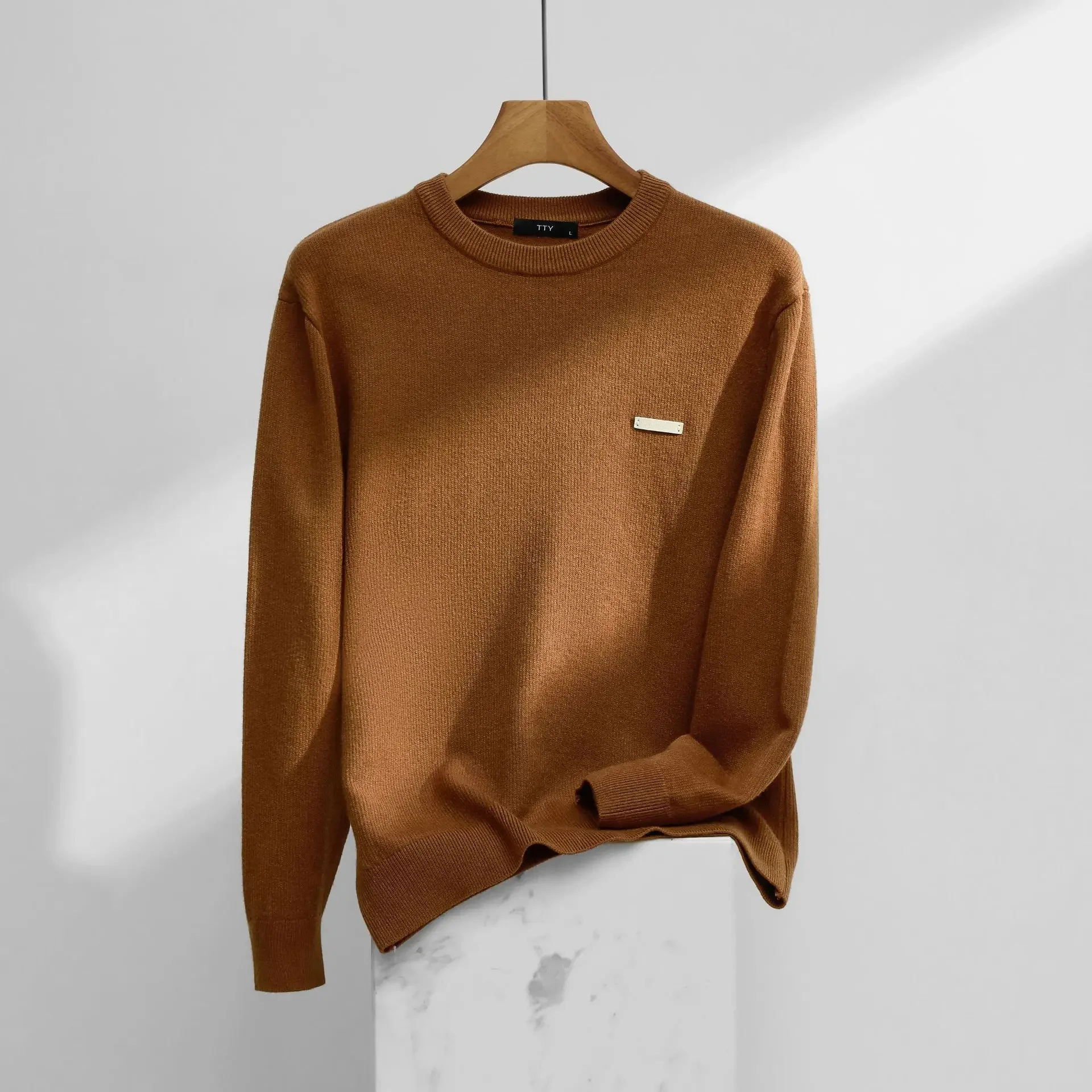 Men's Round Neck Sweater Idle Style Loose-Fit Japanese Knitted TopJacket Base Layer Casual Scene Suitable For Autumn Winter 2024