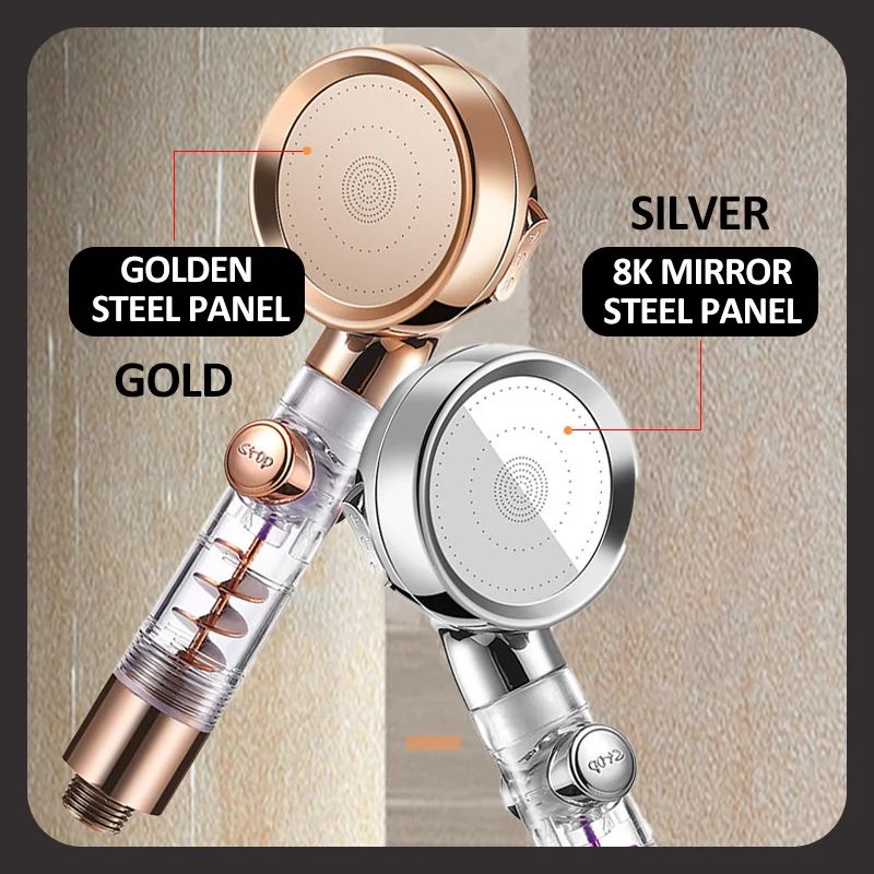 

2022 New 3 Mode AdjustableTurbocharged shower head high pressure Filtering Rainfall Shower Set bath shower bathroom accessories