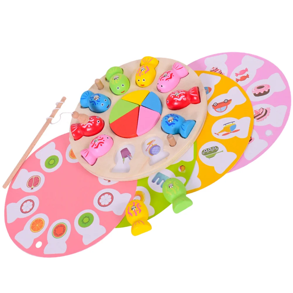 

Fishingwooden Magnetic Puzzlekids Learning Fish Counting Block Animal Blocks Sorting Shape Plaything Game Board Rod