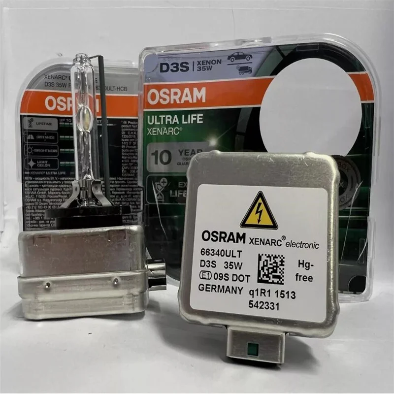 Фото Бесплатная доставка, 1 пара ксеноновых HID ламп Osram D1S D2S D3S D4S ULTRA LIFE XENARC с длительным сроком службы, 10 лет гарантии, сделано в германии №5