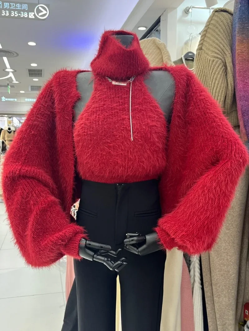 Норковые кашемировые майки Y2k кардиган женская жилетка майка с высоким