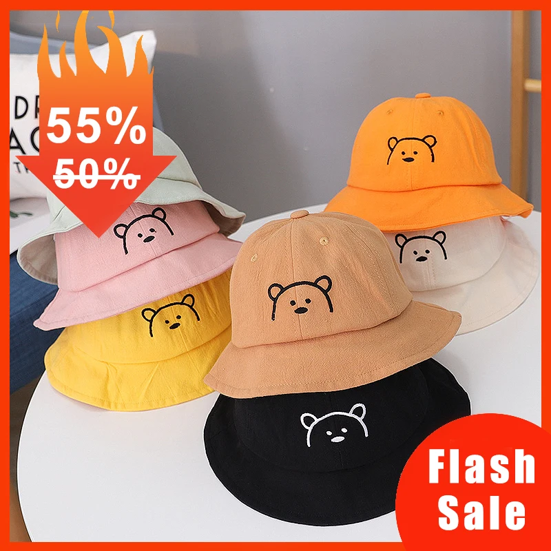 Панама с мультяшным медведем новинка 2022 весенне-летняя панама вышивкой в виде