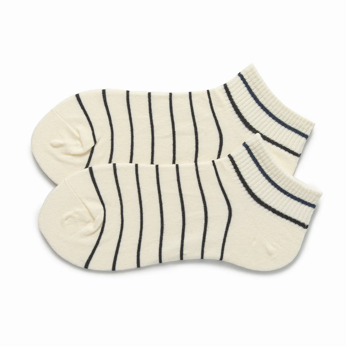 Striped Shallow-mouthed Breathable Cotton Socks Sweat-absorbent Socks In Summer-5 Pairs Set