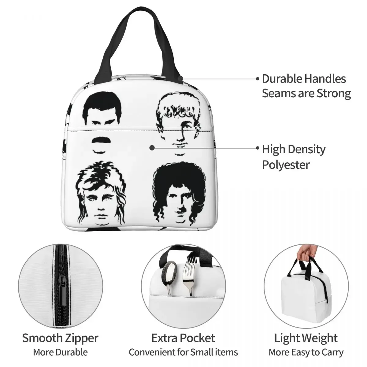 Изолированные сумки для ланча Queen Термосумка контейнер еды большая сумка-тоут с