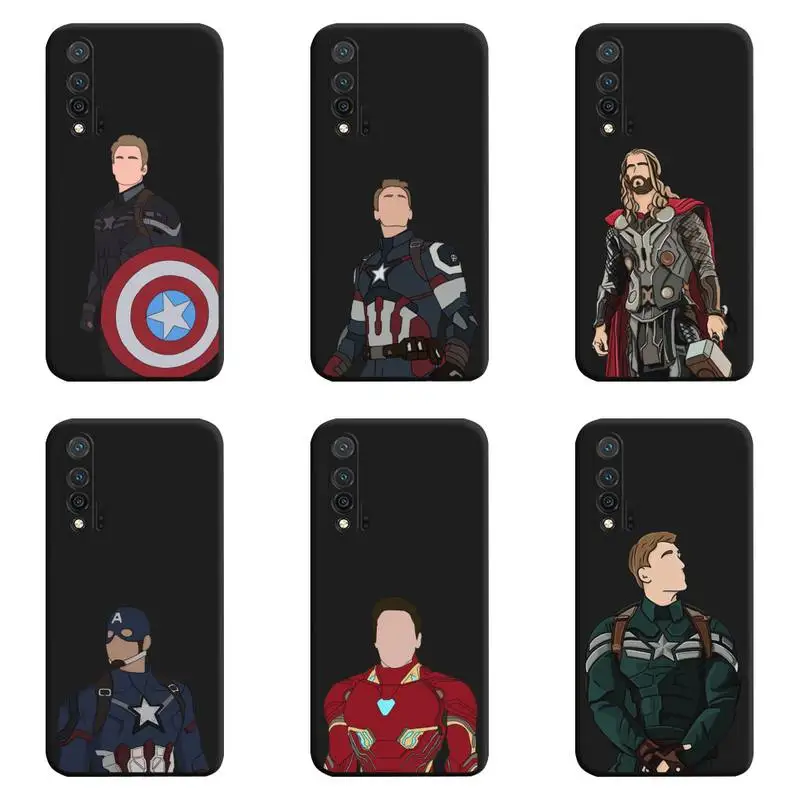 

Marvel Super Hero Iron Man Captain America Steve Rogers Loki Phone Case For Huawei Nova 6se 7 7pro 7se honor 7A 8A 7C 9C Play
