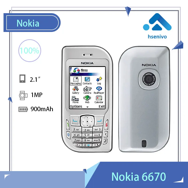 

Nokia 6670 Refurbished-Original Unlocked Nokia 6670 phone 2.1' inch GSM 2G mobile phone with one year warranty free shipping