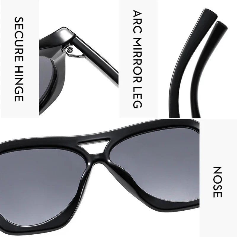 Очки солнцезащитные женские и мужские большого размера с двойным лучом