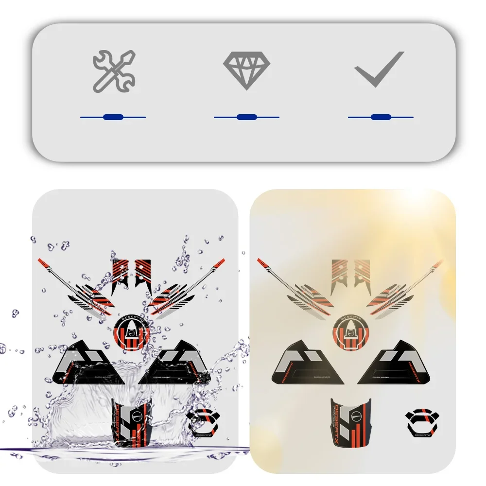 2023 DesertX Tank Pad Мотоцикл 3D Гель Эпоксидная смола Наклейка Защитный комплект