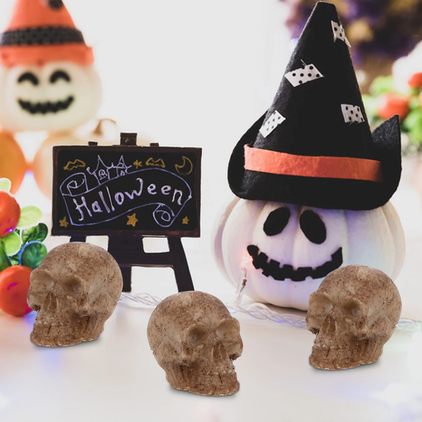 Череп из смолы маленькая ползучая голова хитрая игрушка страшный реквизит