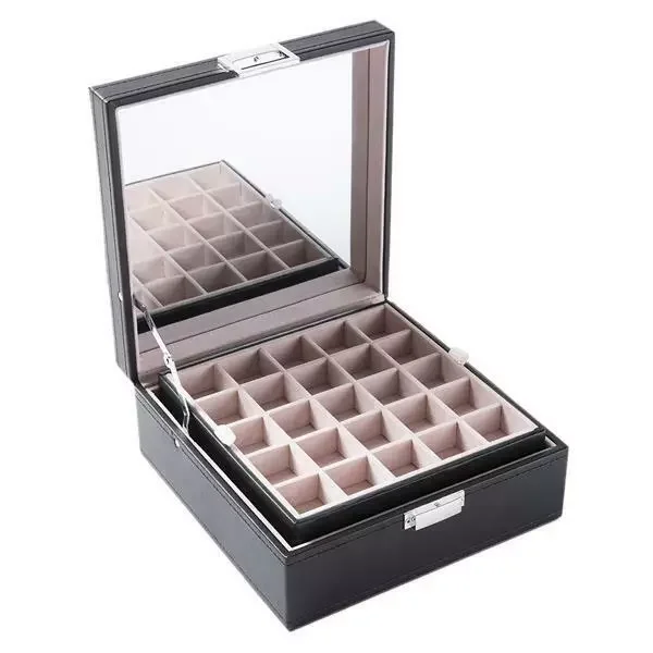 

50 Slot Detachable Jewelry Box Earring Organizer Black