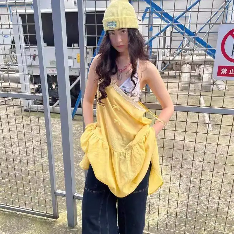 Женское кружевное платье без рукавов Genayooa платье-трапеция в стиле Харадзюку на