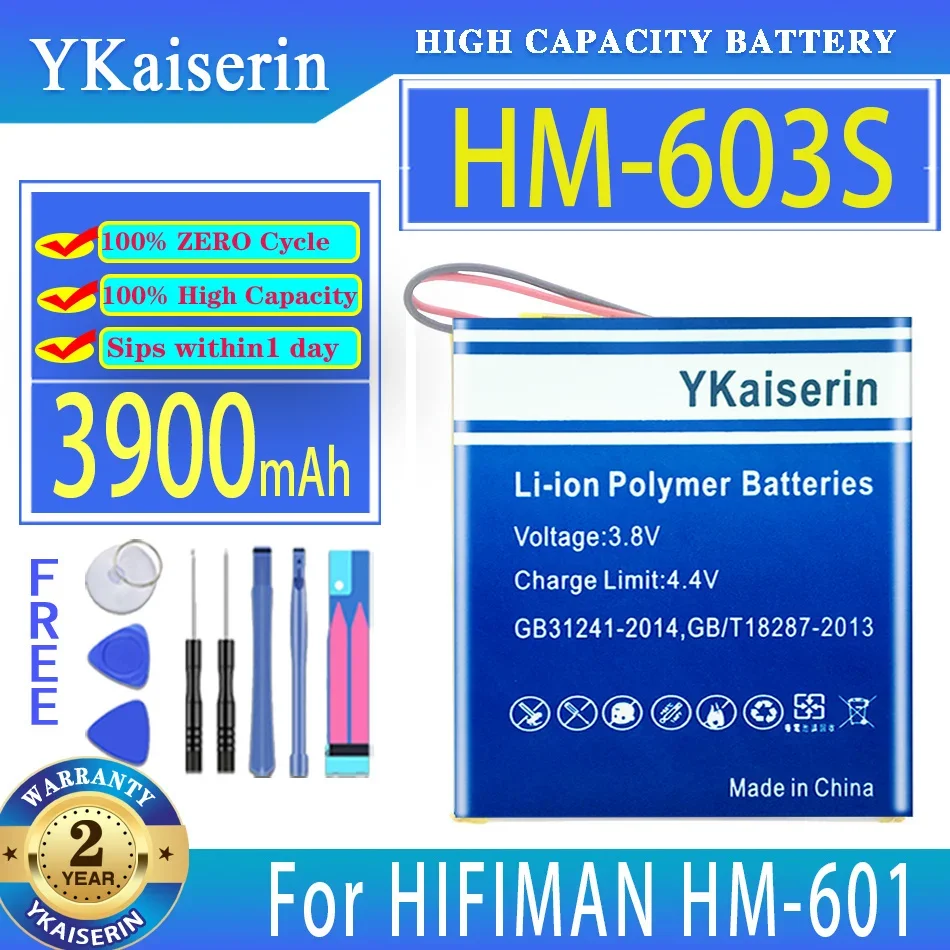 Запасная батарея ykaisсеребрин 3900 мАч для HIFIMAN HM-601 HM-603S HM-602