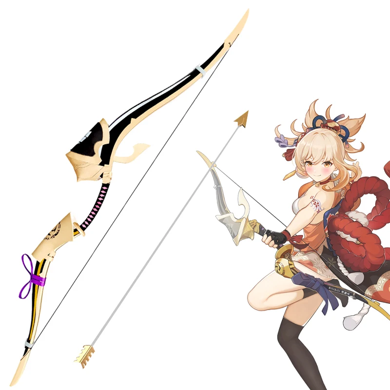 Game Genshin Impact Naganohara Yoimiya Cosplay Weapon Thundering Pulse Bow and Arrow Demon-breaking Bow Tartaglia Weapon Props