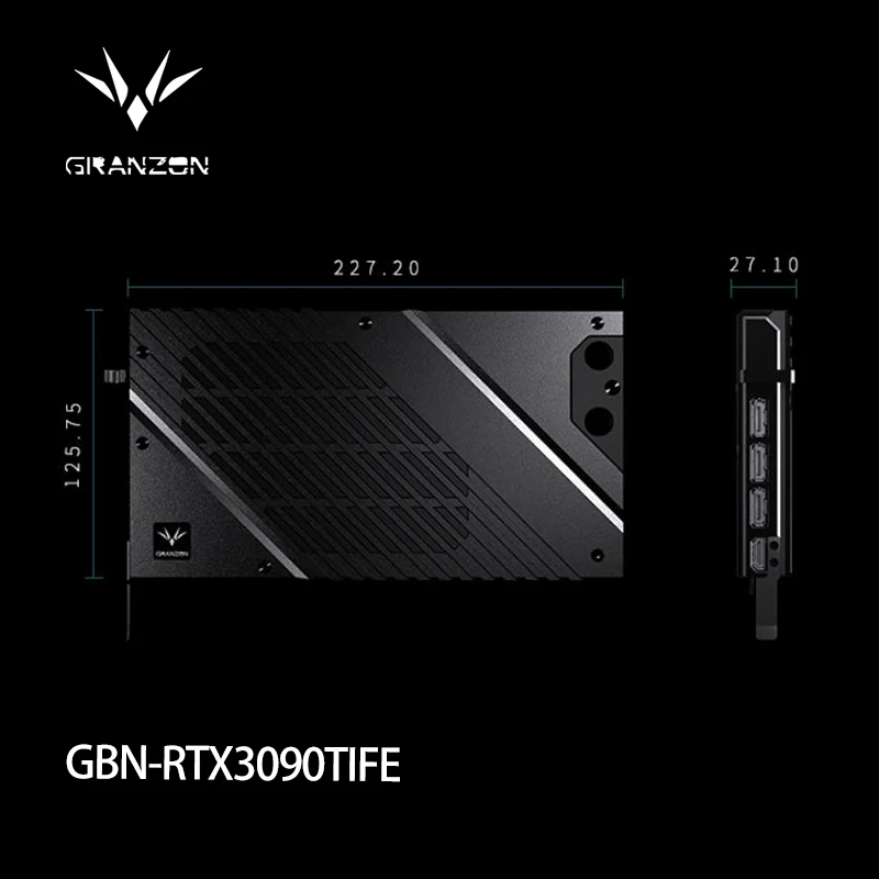Фото Блок графического процессора Granzon GBN-RTX3090TIFE для NVIDIA RTX 3090TI Founders Edition, видеокарта с водяным охлаждением/видеокарта/плотные водные пути №1