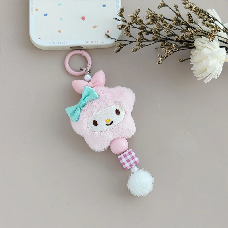 Sanrio Hello Kitty плюшевый брелок из бисера Kuromi Melody подвеска для телефона чехол