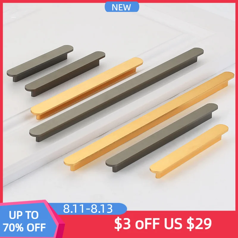 

Скрытая ручка для шкафа, металлическая ручка из алюминиевого сплава, цвет золотой/серый