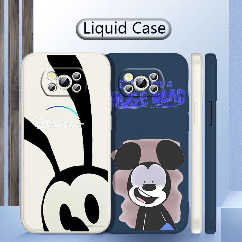 

Cute lucky rabbit Oswald For Xiao POCO F4 M4 X4 X3 F3 M3 C3 F2 X2 F1 GT Pro NFC Liquid Rope Shockproof Phone Case