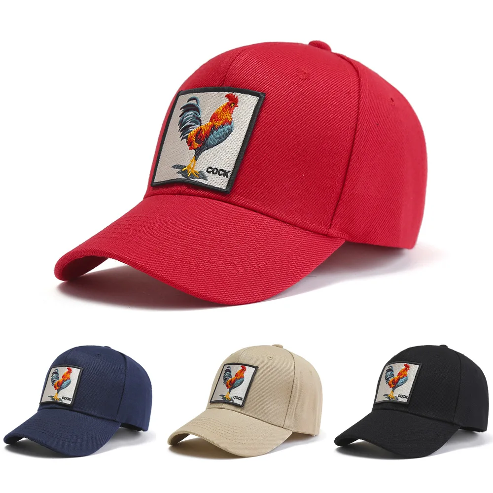 Fashion Animal Cock Chicken Embroidery Women Men Baseball Caps Rooster Sticker Trucker Cap Sport Visors Snapback Hip Hop Hat