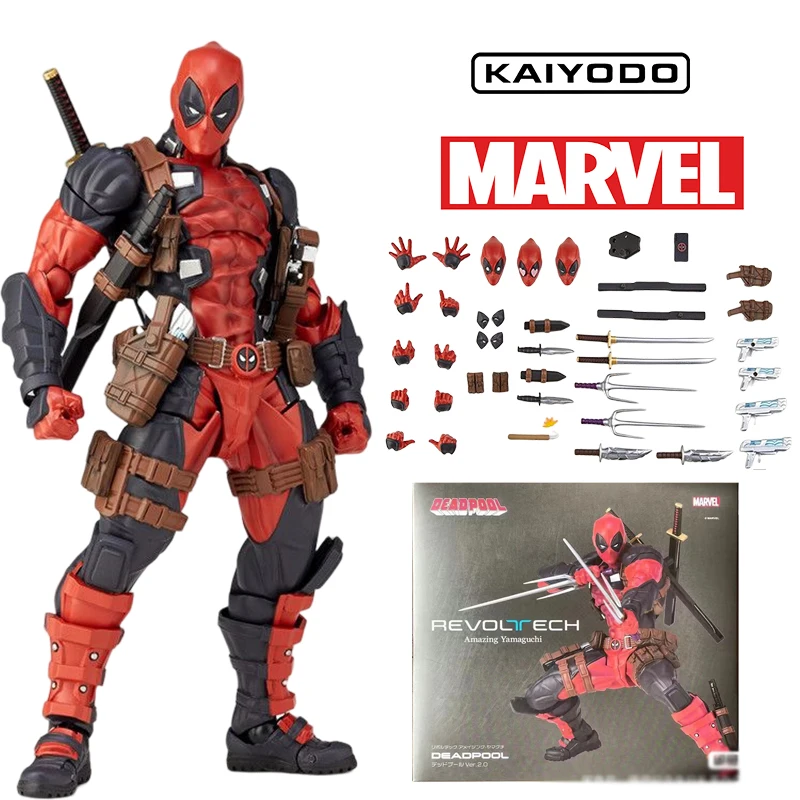 

Kaiyodo Revoltech Amazing Marvel Series Yamaguchi Deadpool Ver 2.0 17.5Cm Original Action Figure Kid Toy Gift Collection