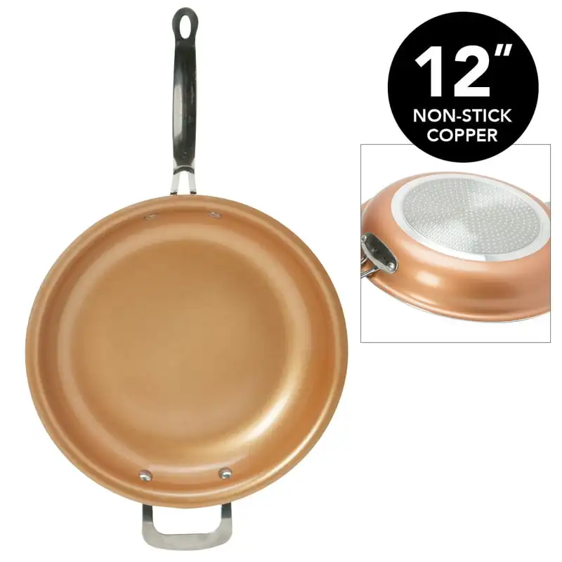 

Copper Frying Pan 12" with Helper Handle