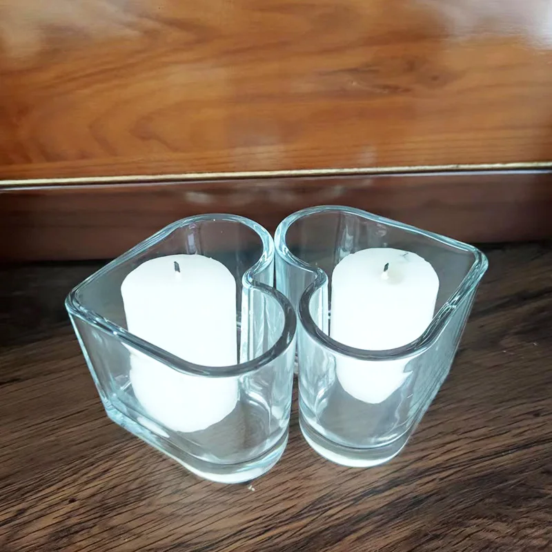

Jar Candle Glass Diy Candle Glass Candlestick Candle Cup Heart Shaped DIY Transparent Aromatherapy Candle Cup m